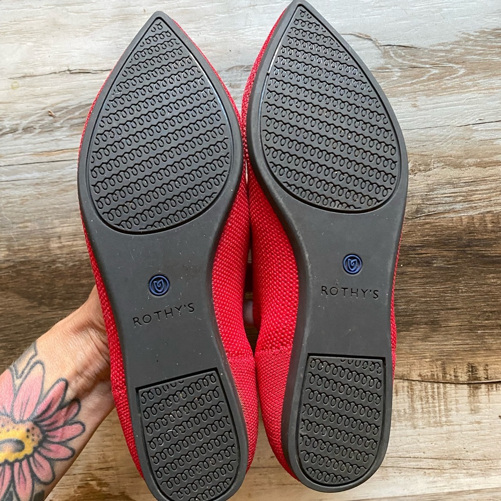 Red Rothy’s Pointed Flats In Size 7 - image 2